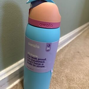 Owala Blue Insulated Water Bottle with Built-in Straw